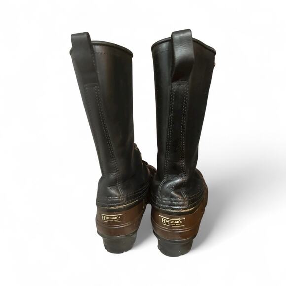 Hoffman Men's EH Rated Lineman Pac Steel Toe Boots Black Leather Sz 10 No Liners - Picture 4 of 8